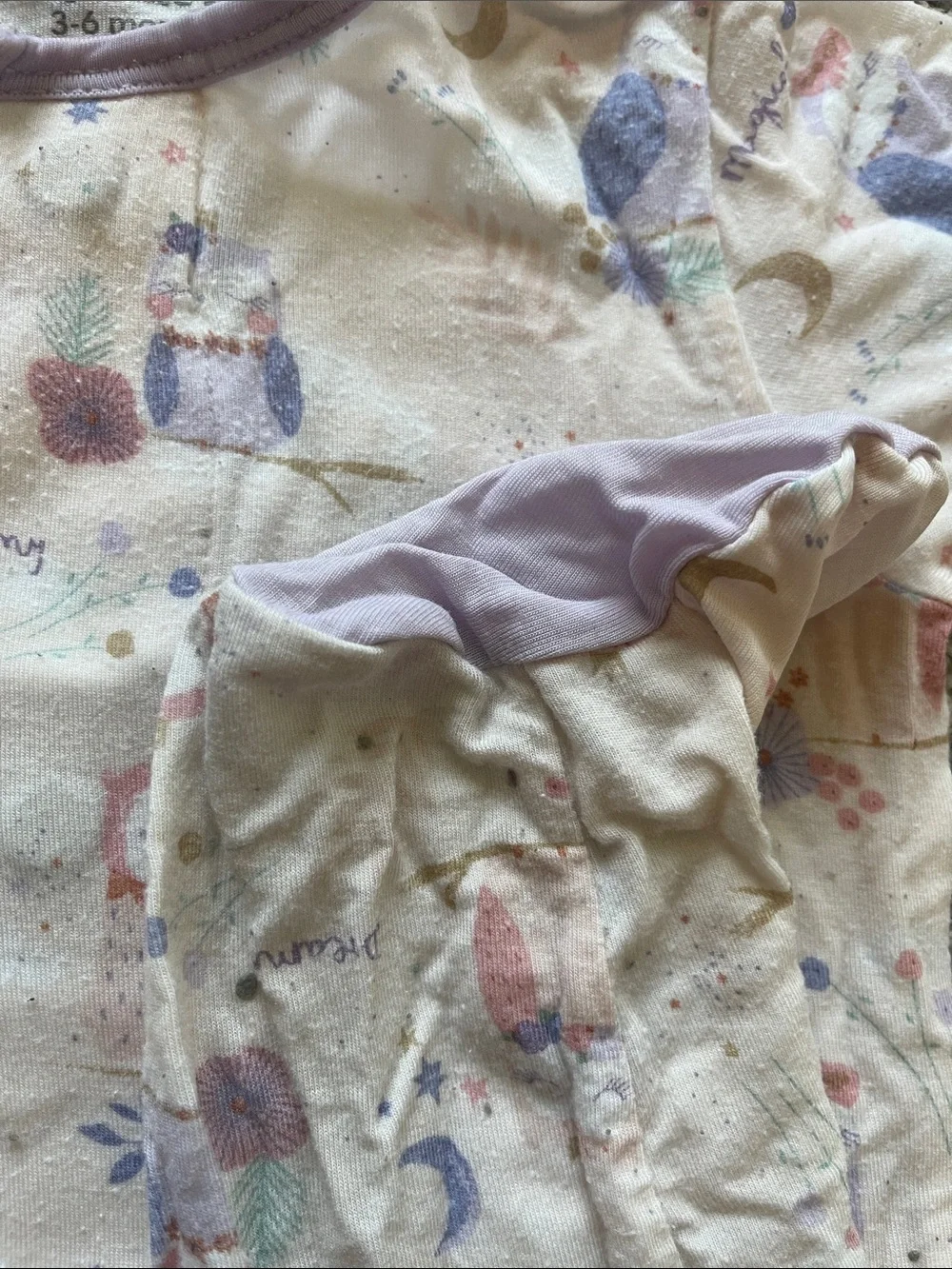 Magnetic Me Owl Print Footed Pajama - Size 3-6 months